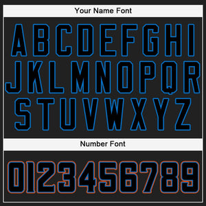 Custom Black Powder Blue-Orange Baseball Jersey