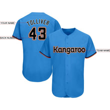 Load image into Gallery viewer, Custom Powder Blue Black-Orange Baseball Jersey
