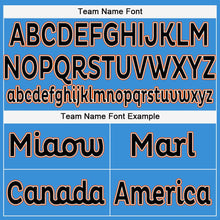 Load image into Gallery viewer, Custom Powder Blue Black-Orange Baseball Jersey
