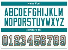 Load image into Gallery viewer, Custom White Aqua-Orange Mesh Drift Fashion Football Jersey
