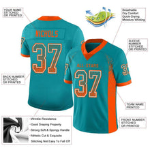 Load image into Gallery viewer, Custom Aqua Orange-White Drift Fashion Football Jersey
