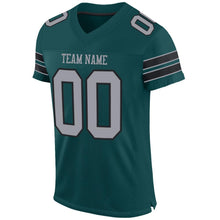 Load image into Gallery viewer, Custom Midnight Green Light Gray-Black Mesh Authentic Football Jersey
