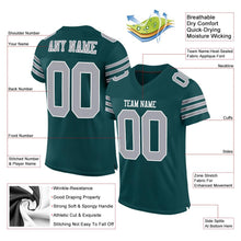 Load image into Gallery viewer, Custom Midnight Green Gray-White Mesh Authentic Football Jersey
