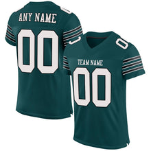 Load image into Gallery viewer, Custom Midnight Green White-Black Mesh Authentic Football Jersey
