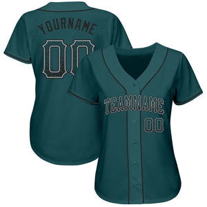 Custom Midnight Green Black-Gray Authentic Drift Fashion Baseball Jersey