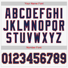 Load image into Gallery viewer, Custom White Navy-Red Baseball Jersey
