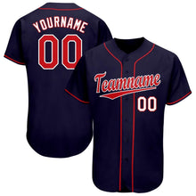 Load image into Gallery viewer, Custom Navy Red-White Baseball Jersey
