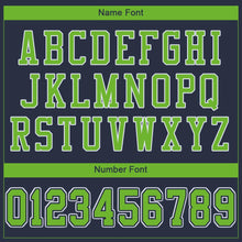 Load image into Gallery viewer, Custom Navy Neon Green-White Mesh Authentic Football Jersey
