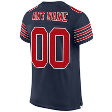 Load image into Gallery viewer, Custom Navy Red-White Mesh Authentic Football Jersey
