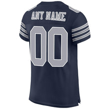 Load image into Gallery viewer, Custom Navy Gray-White Mesh Authentic Football Jersey
