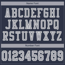 Load image into Gallery viewer, Custom Navy Gray-White Mesh Authentic Football Jersey
