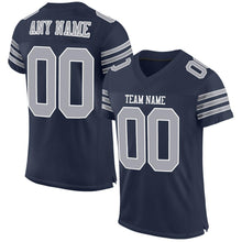 Load image into Gallery viewer, Custom Navy Gray-White Mesh Authentic Football Jersey
