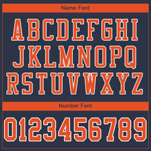 Load image into Gallery viewer, Custom Navy Orange-White Mesh Authentic Football Jersey
