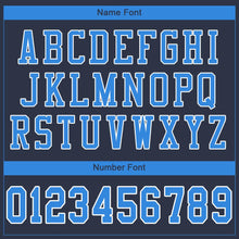 Load image into Gallery viewer, Custom Navy Powder Blue-White Mesh Authentic Football Jersey
