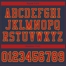 Load image into Gallery viewer, Custom Navy Scarlet-Gold Mesh Authentic Football Jersey
