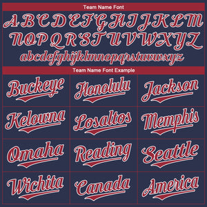 Custom Navy Red-White Authentic Baseball Jersey