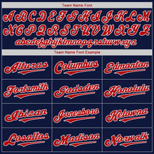 Load image into Gallery viewer, Custom Navy Red-White Authentic Baseball Jersey
