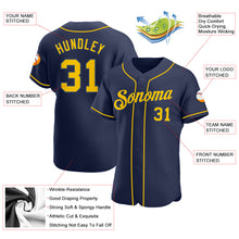 Load image into Gallery viewer, Custom Navy Gold-Navy Authentic Baseball Jersey

