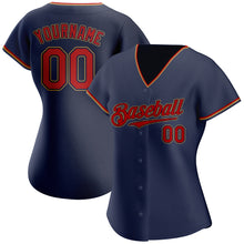 Load image into Gallery viewer, Custom Navy Red-Old Gold Authentic Baseball Jersey

