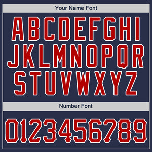 Custom Navy Red-White Authentic Baseball Jersey