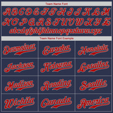 Load image into Gallery viewer, Custom Navy Red-Gray Authentic Baseball Jersey
