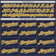 Load image into Gallery viewer, Custom Navy Gold-White Authentic Baseball Jersey
