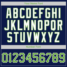 Load image into Gallery viewer, Custom Navy Neon Green-White Authentic Baseball Jersey
