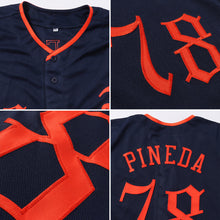 Load image into Gallery viewer, Custom Navy Red-White Authentic Baseball Jersey
