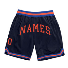Load image into Gallery viewer, Custom Navy Orange-Royal Authentic Throwback Basketball Shorts
