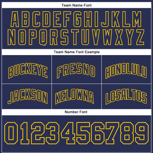 Custom Navy Navy-Gold Authentic Throwback Basketball Shorts