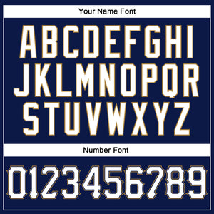 Custom Navy White Pinstripe White-Old Gold Authentic Baseball Jersey