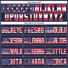 Load image into Gallery viewer, Custom Navy USA Flag-Red Authentic Baseball Jersey
