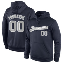 Load image into Gallery viewer, Custom Stitched Navy Gray-White Sports Pullover Sweatshirt Hoodie
