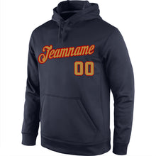 Load image into Gallery viewer, Custom Stitched Navy Old Gold-Red Sports Pullover Sweatshirt Hoodie
