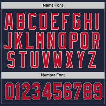 Load image into Gallery viewer, Custom Navy Red-Gray Hockey Jersey
