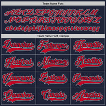 Load image into Gallery viewer, Custom Navy Red-Gray Hockey Jersey
