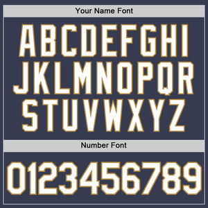 Custom Navy White-Old Gold Performance T-Shirt