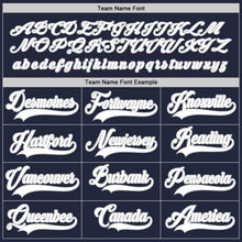 Load image into Gallery viewer, Custom Navy White-Gray Hockey Jersey
