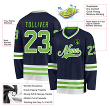 Load image into Gallery viewer, Custom Navy Neon Green-White Hockey Jersey
