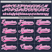 Load image into Gallery viewer, Custom Navy Pink-White Hockey Jersey
