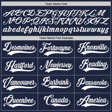 Load image into Gallery viewer, Custom Navy White Authentic Baseball Jersey
