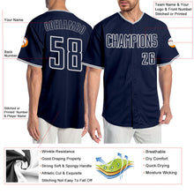 Load image into Gallery viewer, Custom Navy Navy-Gray Authentic Baseball Jersey
