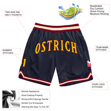 Load image into Gallery viewer, Custom Navy Gold-Maroon Authentic Throwback Basketball Shorts

