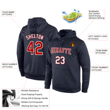 Load image into Gallery viewer, Custom Stitched Navy Red-White Sports Pullover Sweatshirt Hoodie
