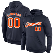 Load image into Gallery viewer, Custom Stitched Navy Orange-White Sports Pullover Sweatshirt Hoodie
