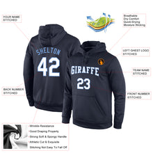 Load image into Gallery viewer, Custom Stitched Navy White-Light Blue Sports Pullover Sweatshirt Hoodie
