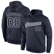 Load image into Gallery viewer, Custom Stitched Navy Navy-Gray Sports Pullover Sweatshirt Hoodie
