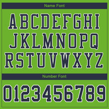 Load image into Gallery viewer, Custom Neon Green Navy-White Mesh Authentic Football Jersey
