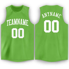 Load image into Gallery viewer, Custom Neon Green White Round Neck Basketball Jersey

