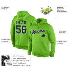 Load image into Gallery viewer, Custom Stitched Neon Green Navy-Gray Sports Pullover Sweatshirt Hoodie
